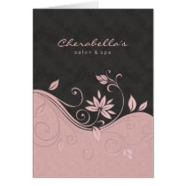 Spa Salon Brochure Greeting Card Pink Gray Flowers by spacards Spa Salon Brochure Greeting Card Pink Gray Flowers
