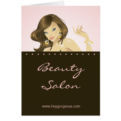 Spa Salon Brochure Greeting Card Pink Woman