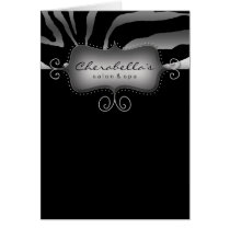 Spa Salon Brochure Greeting Card Silver Zebra
