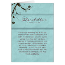 Spa Salon Brochure Greeting Card Watery Blue by spacards Spa Salon Brochure Greeting Card Watery Blue