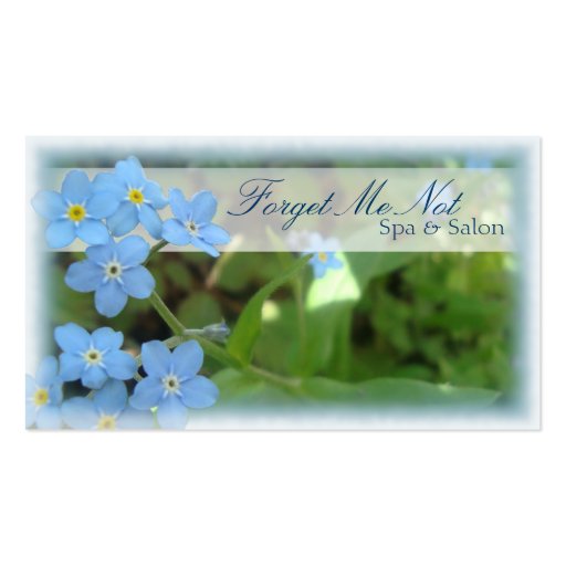 Spa Salon Business Card Elegant Blue White Floral