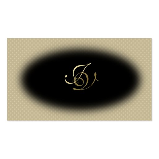 Spa & Salon Business Card Monogram Black & Gold (front side)