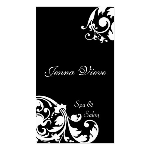 Spa & Salon Business Card Monogram Black & White