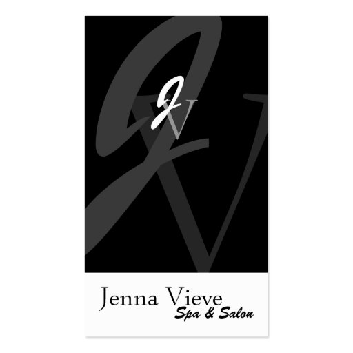 Spa & Salon Business Card Monogram Black & White