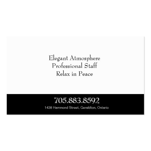 Spa & Salon Business Card Monogram Black & White (back side)