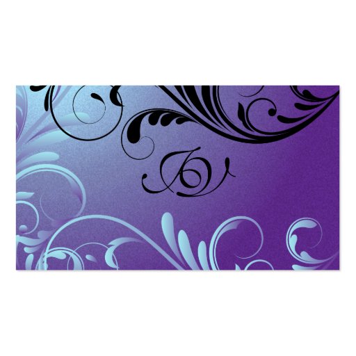 Spa & Salon Business Card Monogram Purple & Blue