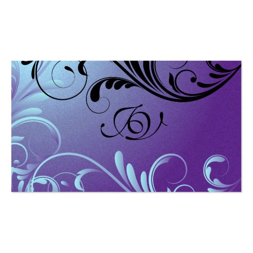 Spa & Salon Business Card Monogram Purple & Blue (front side)