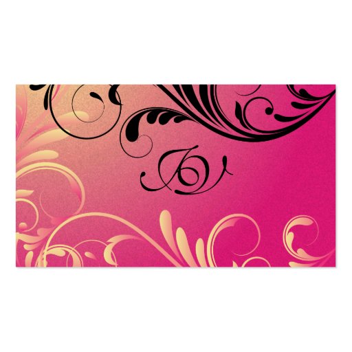 Spa & Salon Business Card Monogram Yellow and Pink (front side)