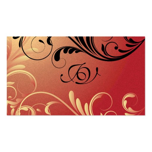 Spa & Salon Business Card Monogram Yellow and Red
