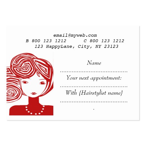 Spa Salon Fantasy Business Cards (back side)