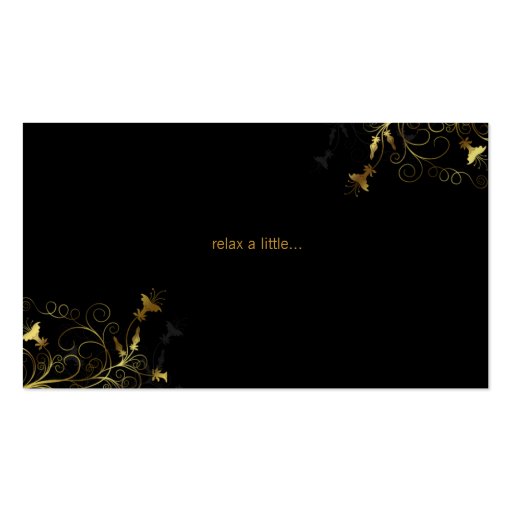 Spa - Salon Flower Elegant Gold Business Card (back side)