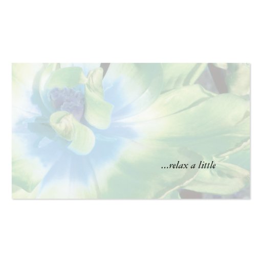 Spa - Salon Green Flower 1 Business Card (back side)