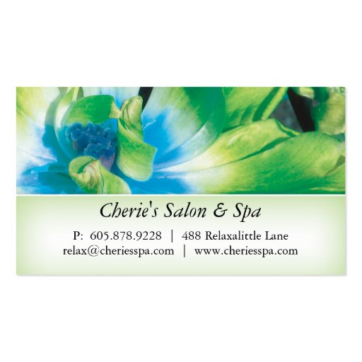 Spa - Salon Green Flower 1 Business Card