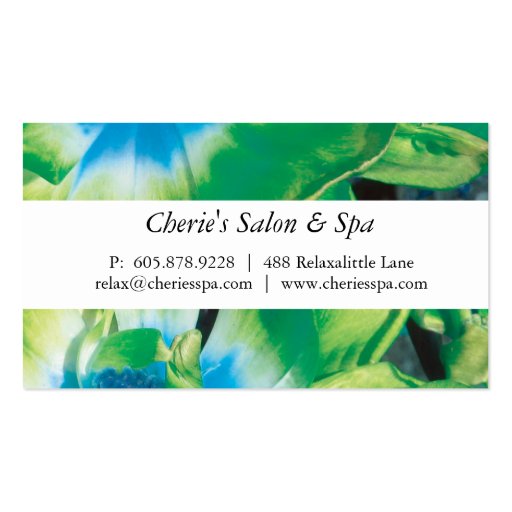 Spa - Salon Green Flower Business Card