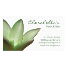 Spa - Salon Massage Therapy Business Card Green