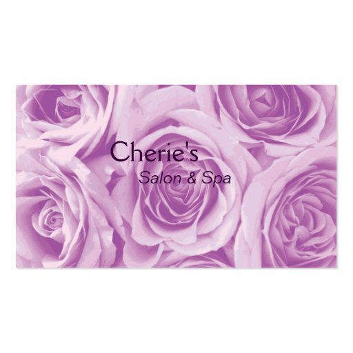 Spa - Salon Pink Roses Business Card (front side)