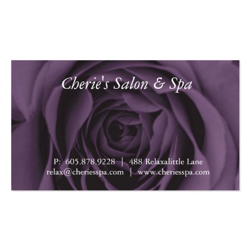 Spa - Salon Purple Rose 1 Business Card (front side)