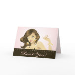 Spa Salon Thank You Card Pretty Pink Woman
