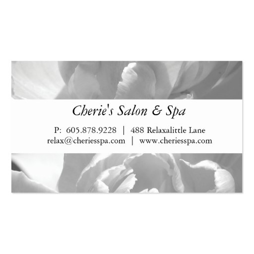 Spa - Salon White Flower Business Card (front side)