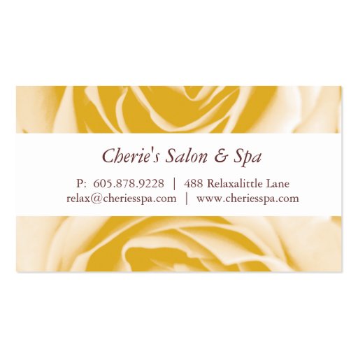Spa - Salon Yellow Rose Business Card (front side)