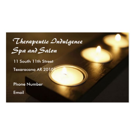 Spa Setting Candles Business Card