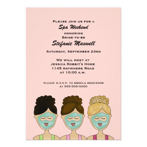 Spa Weekend Bridal Shower Invitation