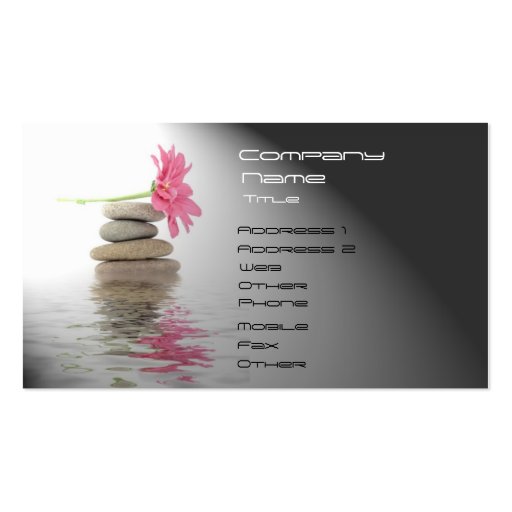 SPA, Wellness Business Cards (front side)