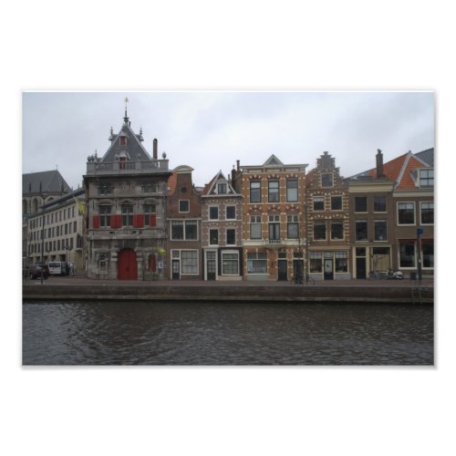 Canal houses on the bank of the Spaarne river in Haarlem