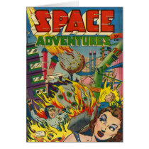 Space Adventurers Comic Book Greeting Cards