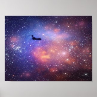 Space Airplane Poster print