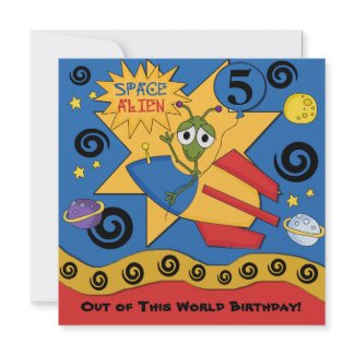 Space Alien Customized  Birthday Invitations invitation