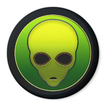 Space Alien Head Refrigerator Magnets