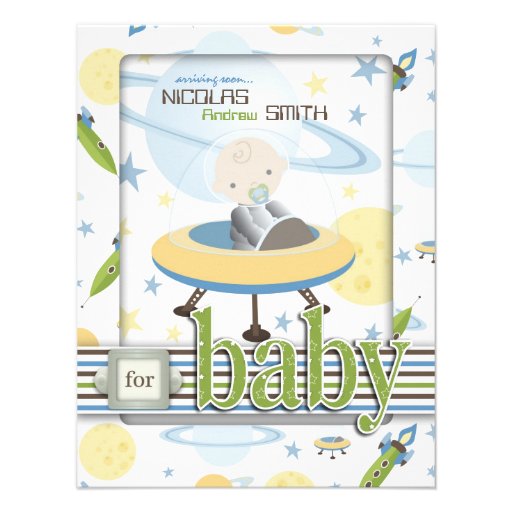 Space Baby Advice Card 2 Personalized Announcements