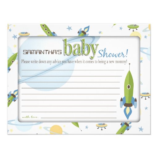 Space Baby Advice Card 2 Personalized Announcements