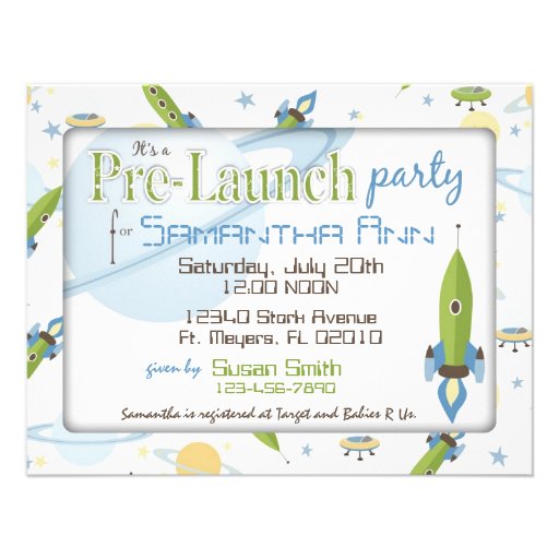 Space Baby Invitation Card 2B