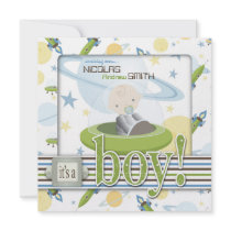Space Baby Invitation Square B