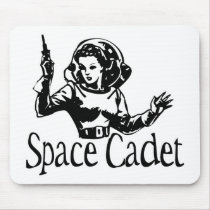 Space Cadet Black & White Mouse Pads