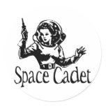 Space Cadet Black & White stickers
