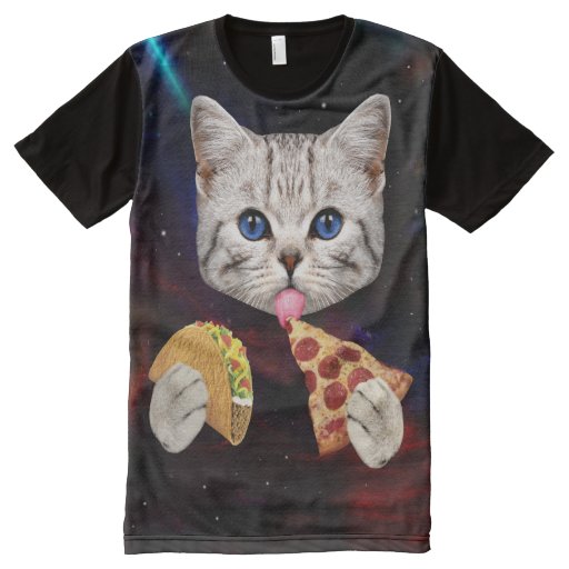 Cat With Taco And Pizza T Shirt Cat With Taco And Pizza T Shirt