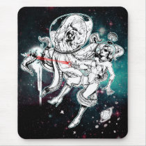 Space Chick and Octopus mousepad mousepads