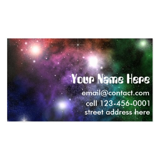 Space Clouds Business Card Templates (back side)