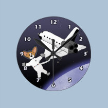 Space Corgis wall clocks