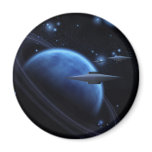 Space craft near gas giant magnets