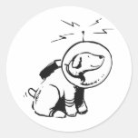 Space Dog Round Sticker