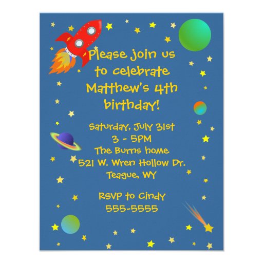 Space Explorer small Invitation