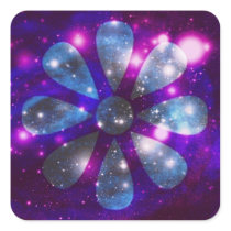 Space flower Square Sticker