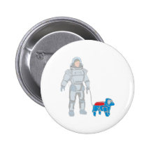 Space Gassi space walking the dog Button