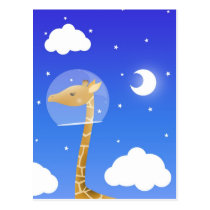 space giraffe postcard postcards