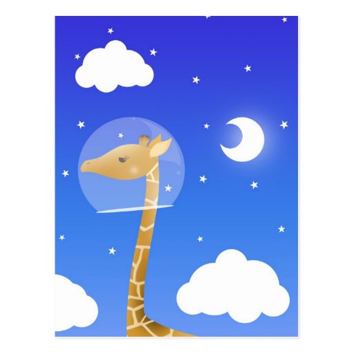 space giraffe postcard