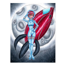 Space Girl Postcard